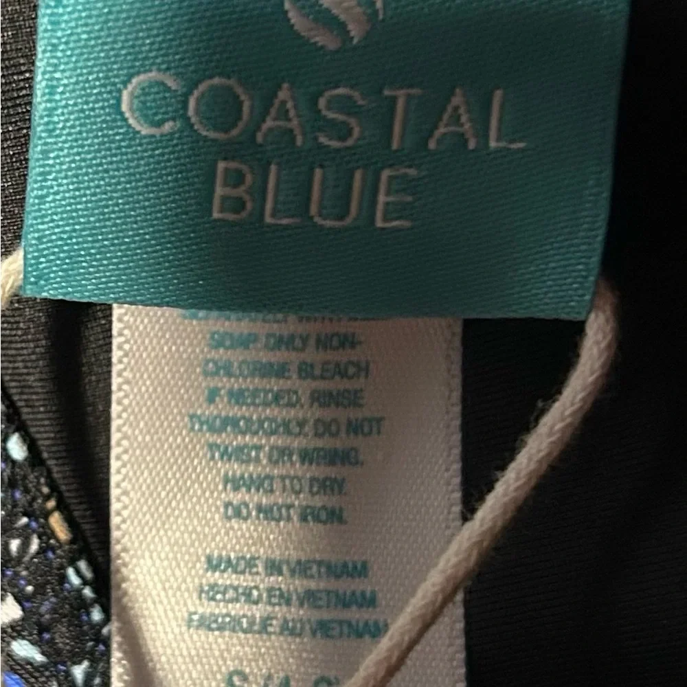 Coastal Blue ladies One Piece Swimsuit with open front Size S (4-6)